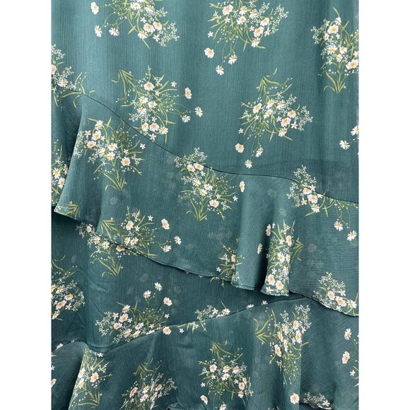 Women’s  Mi Ami Small Dark Green Maxi Skirt with Floral Design - Picture 5 of 7